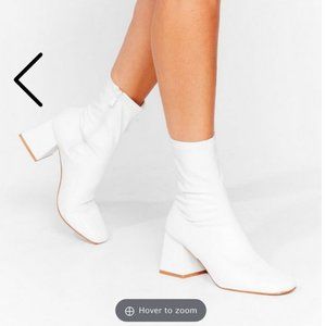 NastyGal Flare Have You Been Faux Leather Boots